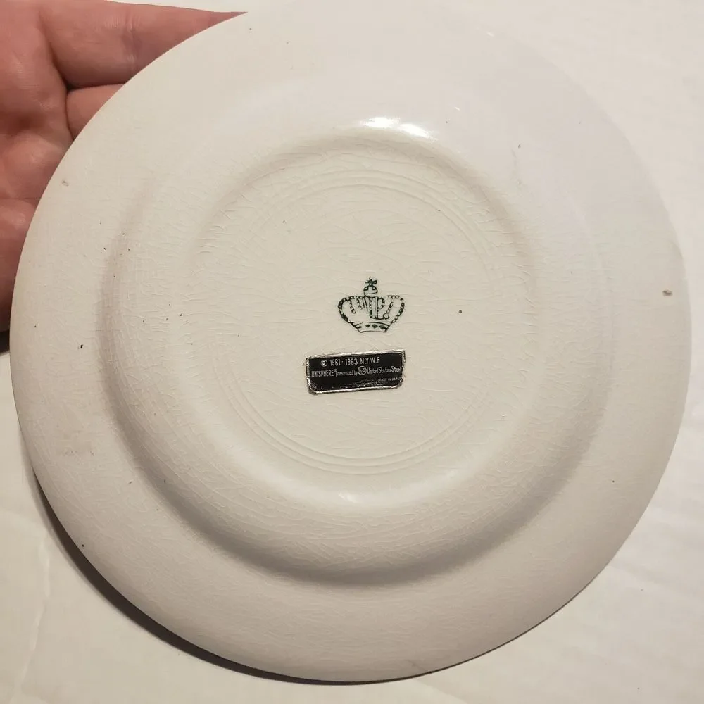 Vintage New York World's Fair‎ 1964 1965 Souvenir Plate Unisphere